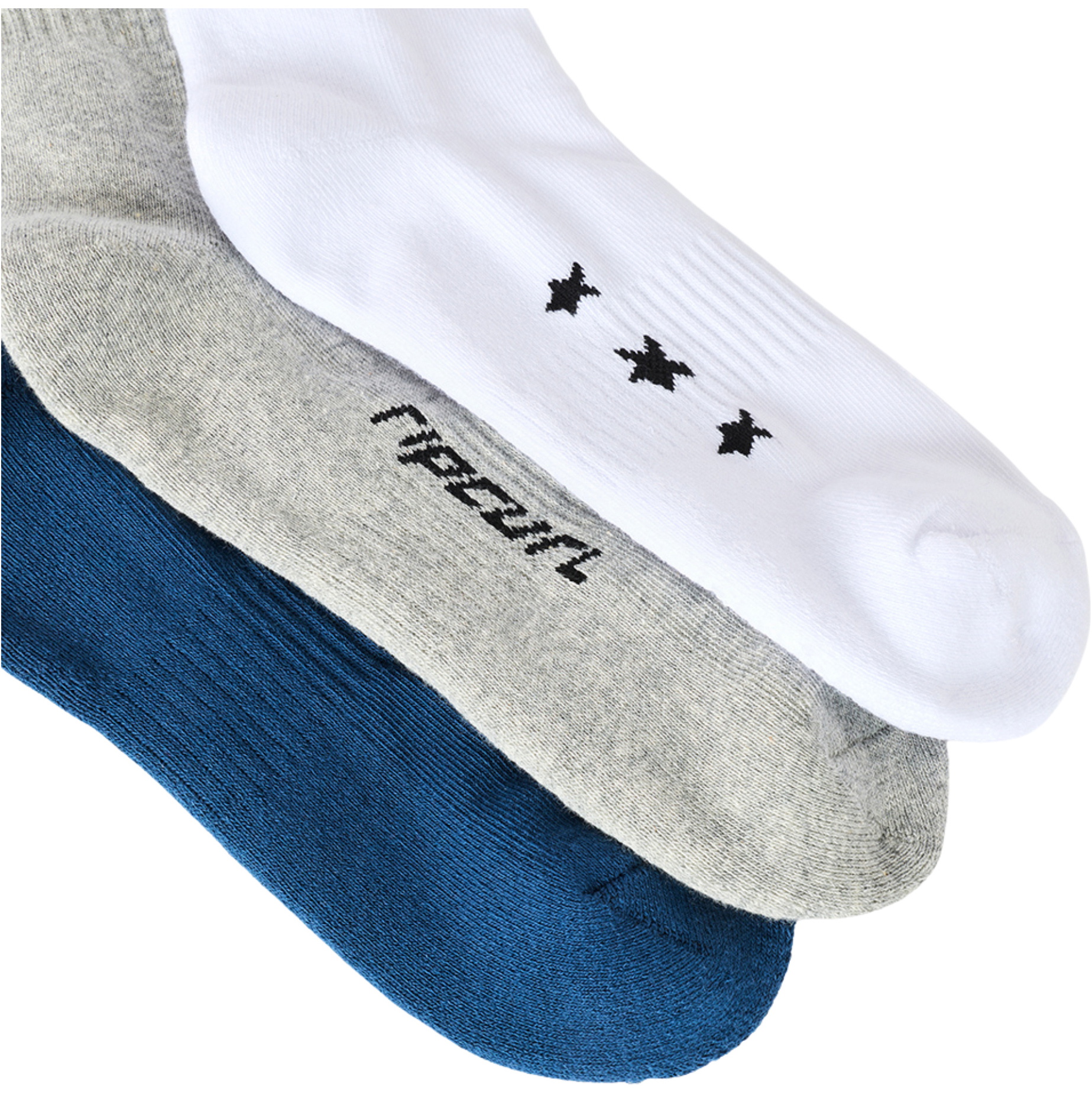 2026 Rip Curl Mens Retro Crew Sock 3 Pack 00GMSO - Grey Heather